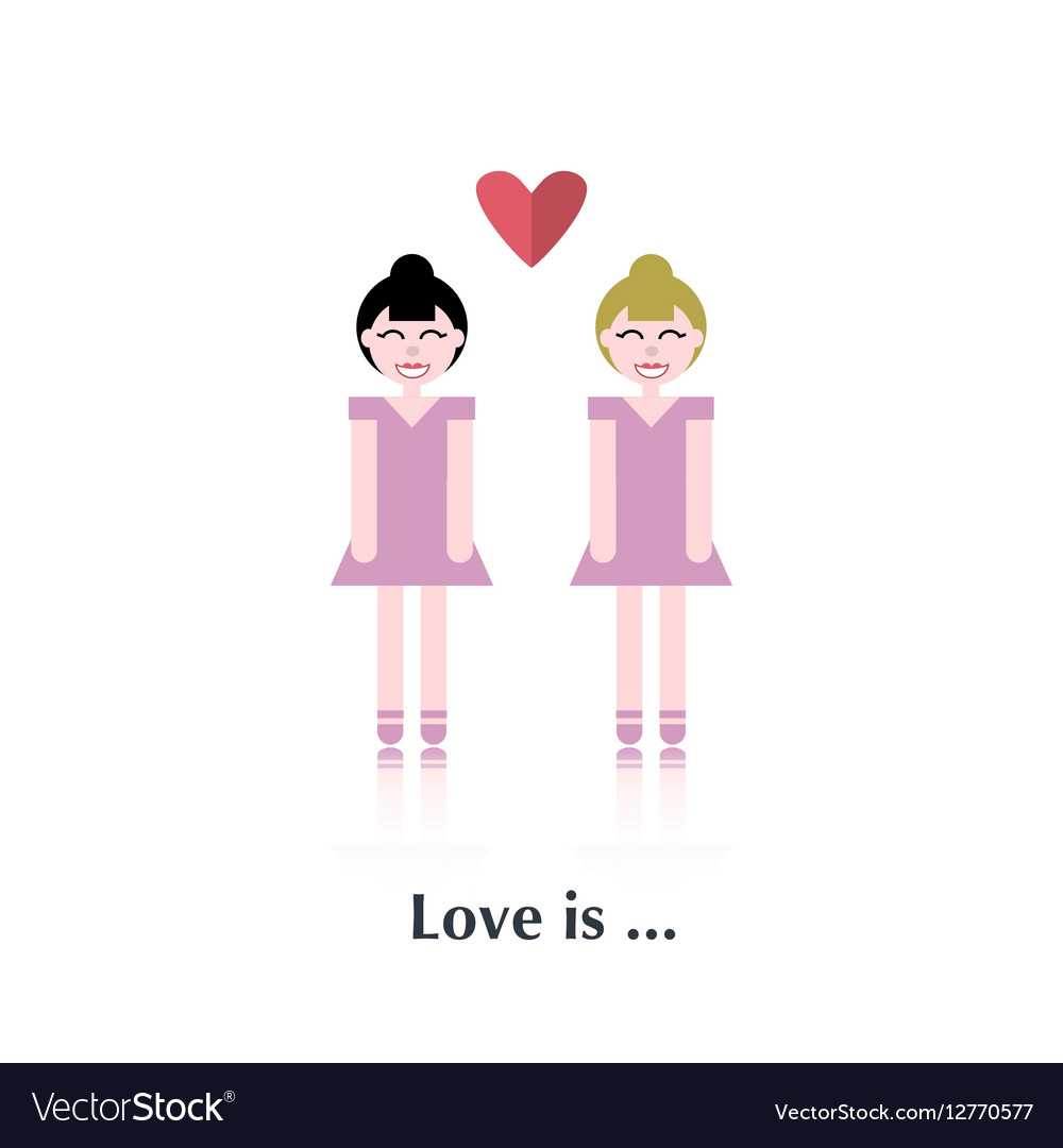 Lesbian Couple In Love Royalty Free Vector Image