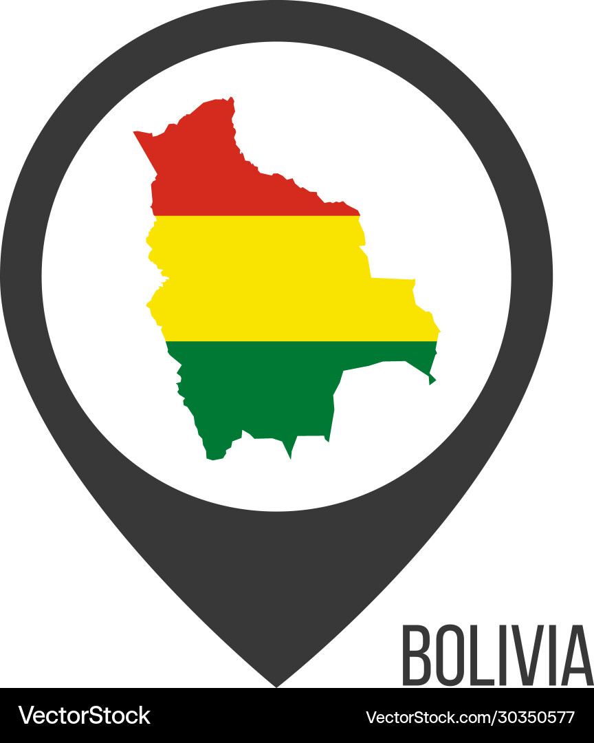 Map Pointers With Contry Bolivia Bolivia Flag Vector Image