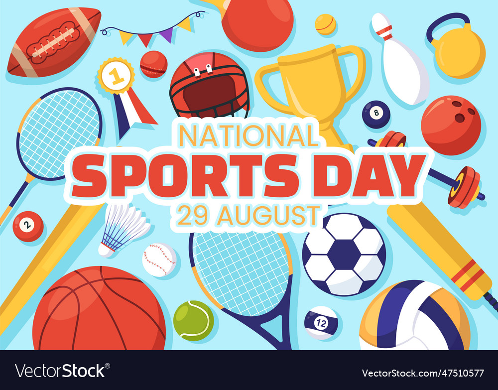 National sports day with sportsperson from Vector Image