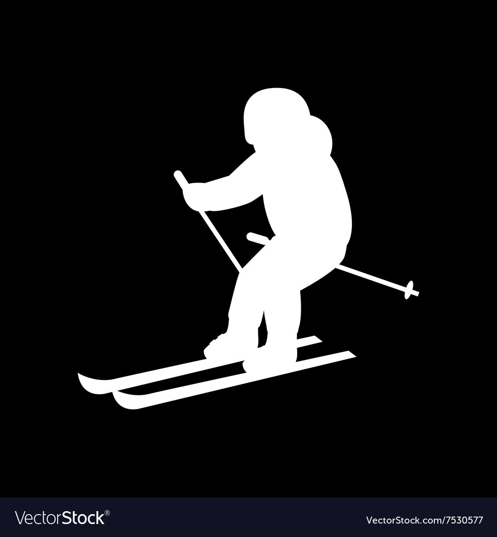 People skiing flat style design