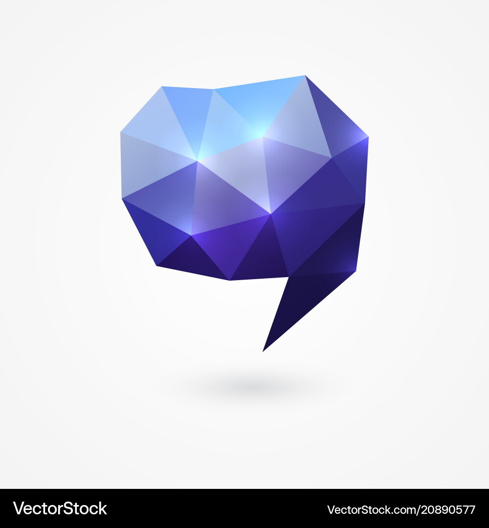 Polygonal speech bubble Royalty Free Vector Image
