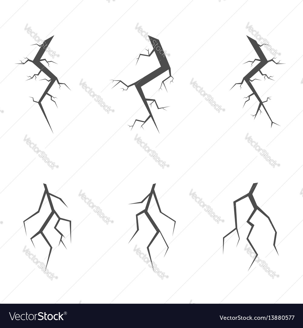 Simple crack set Royalty Free Vector Image - VectorStock