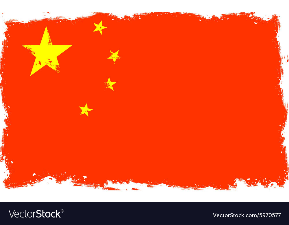 Threadbare flag of china Royalty Free Vector Image
