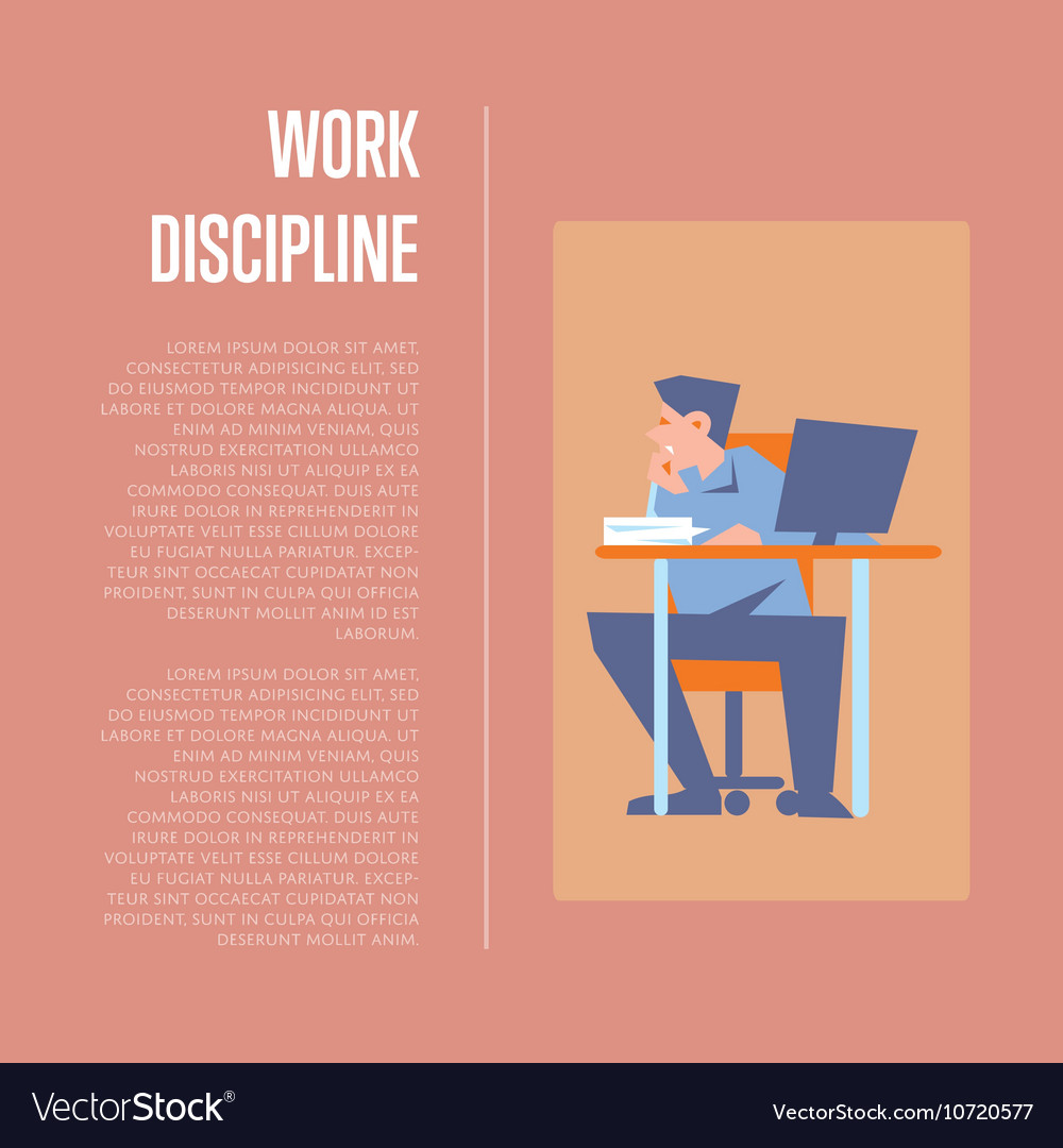 Work Discipline Banner With Employee Royalty Free Vector