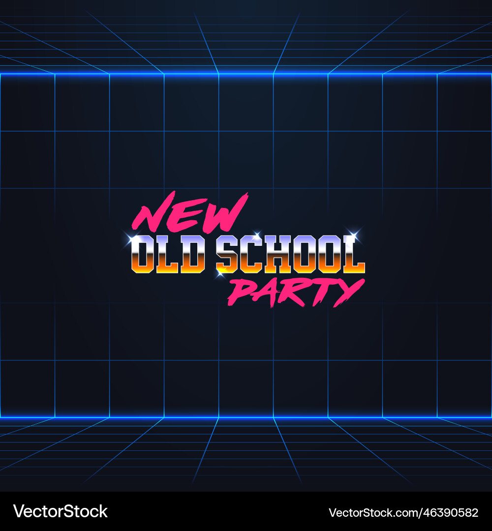 Headline signboard text new old school party Vector Image