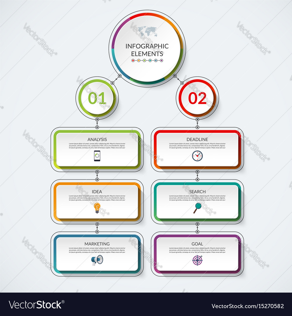 Infographic Flow Chart Template Royalty Free Vector Image   Infographic Flow Chart Template Vector 15270582 