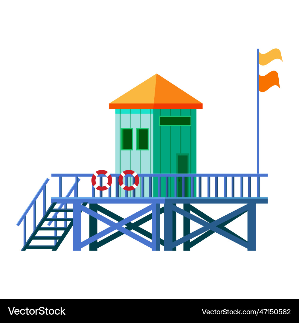 Lifeguard tower icon station building Royalty Free Vector