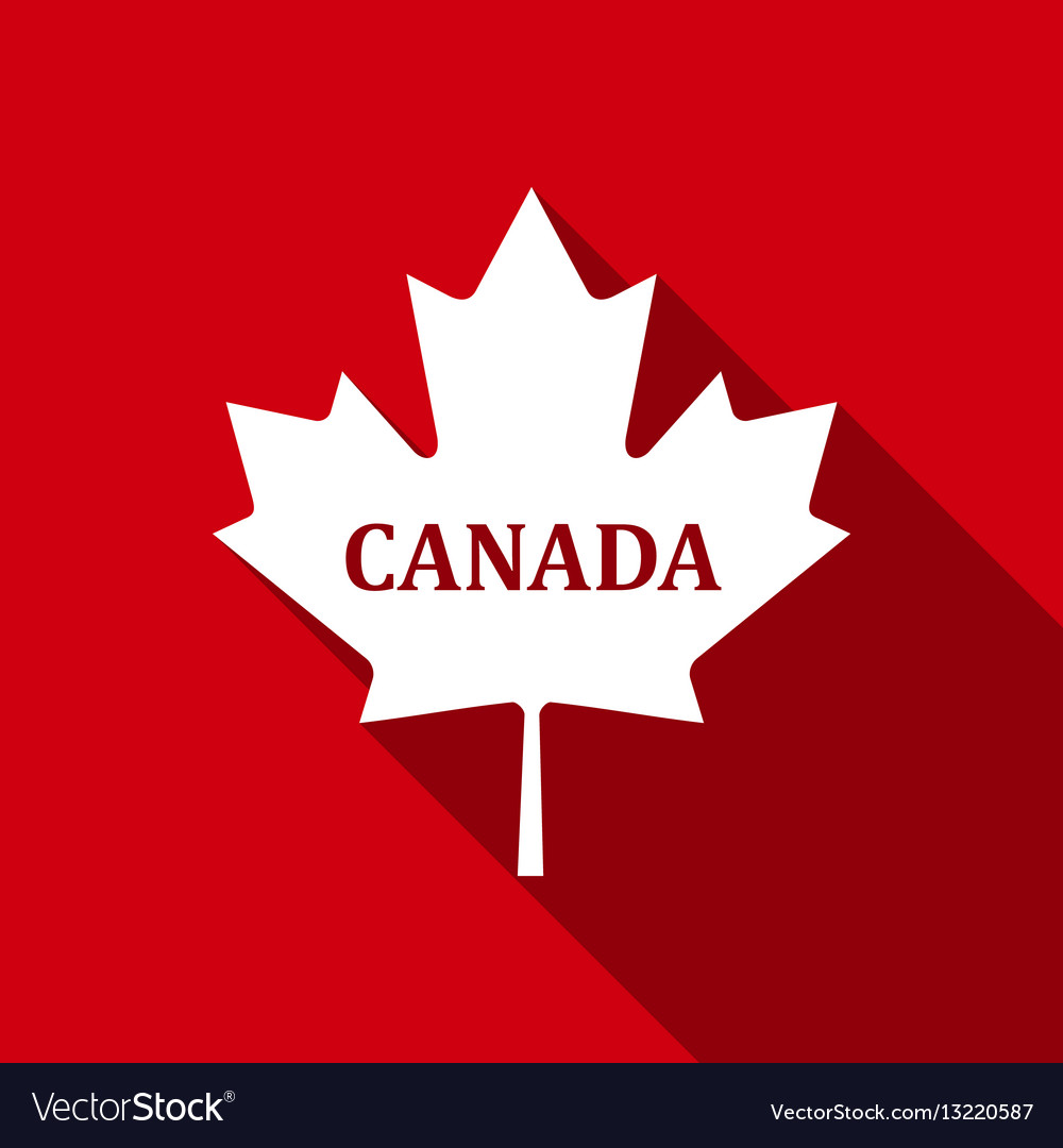 Canadian maple leaf with city name canada flat Vector Image