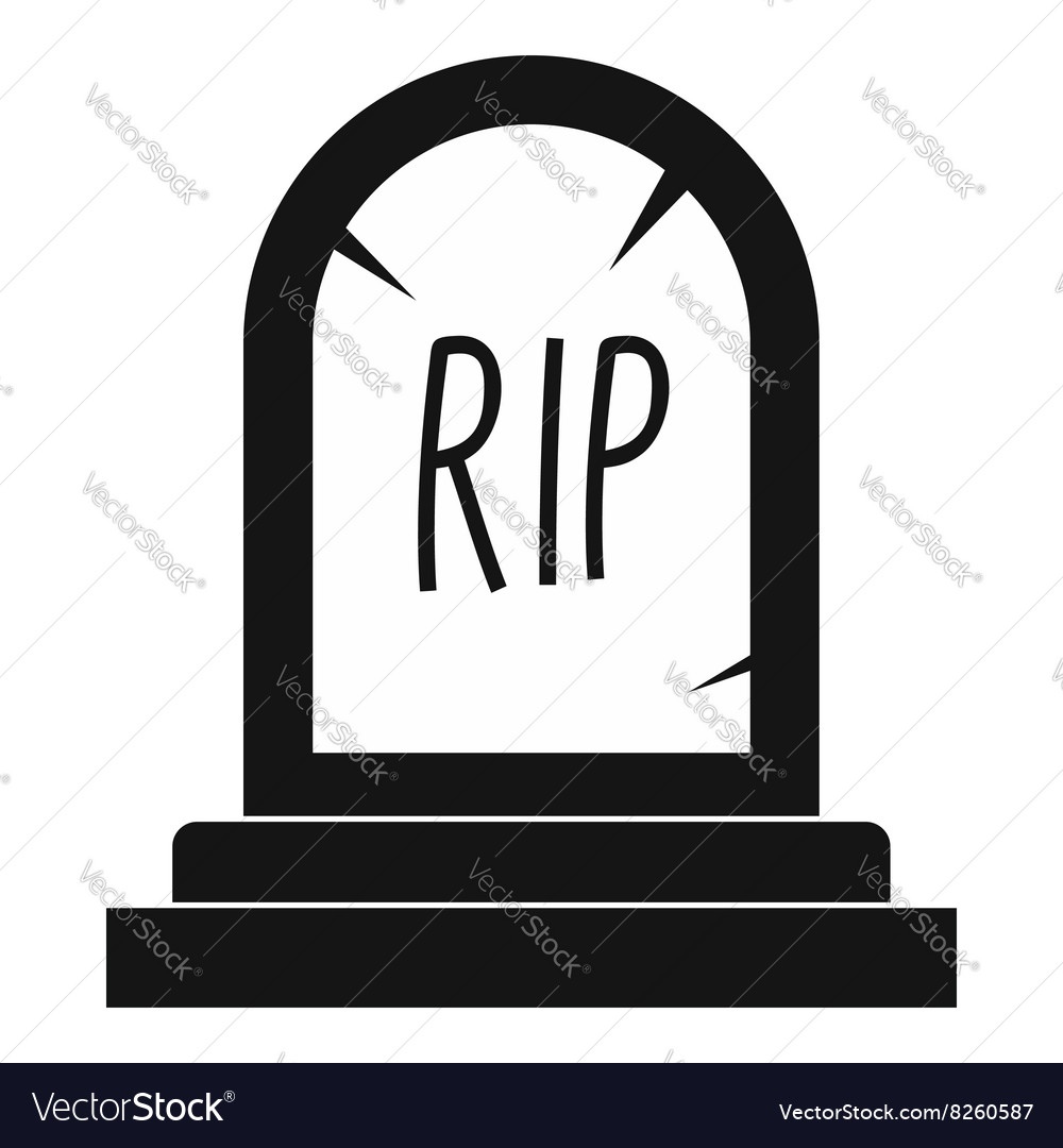 Grave icon black simple style Royalty Free Vector Image