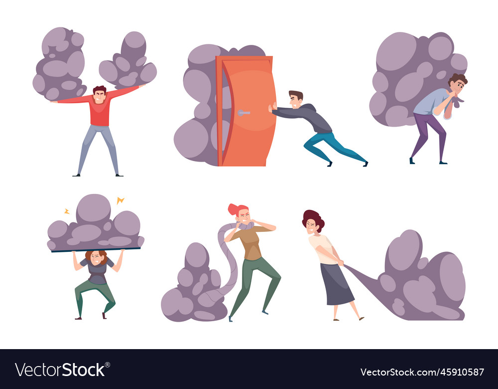 Heavy life problems overload stressful work Vector Image