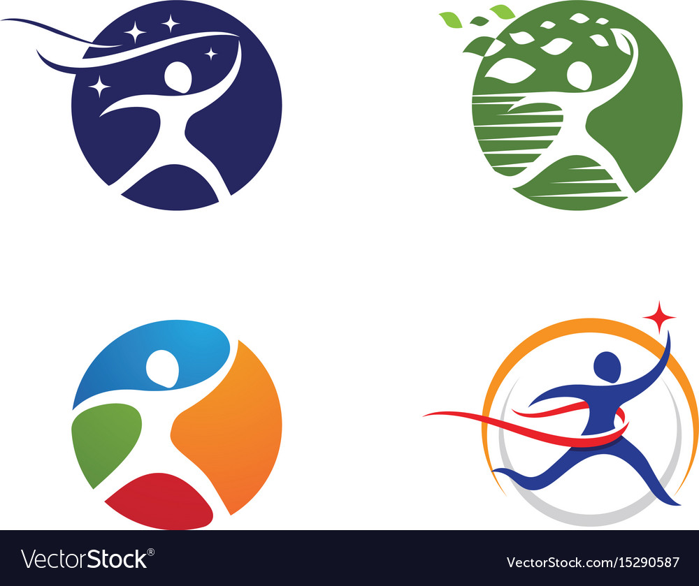 Human character logo sign Royalty Free Vector Image