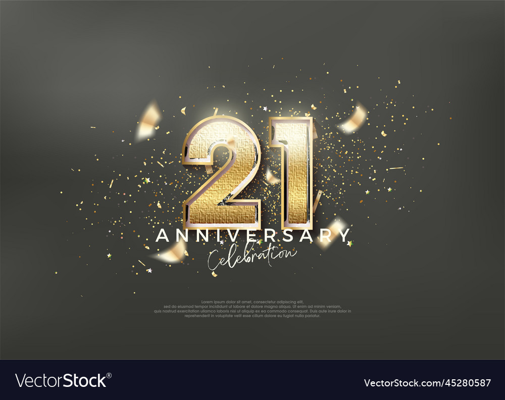 Luxurious and elegant number 21st premium design Vector Image