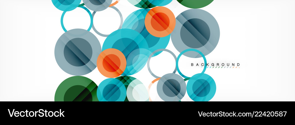 Overlapping circles design background Royalty Free Vector