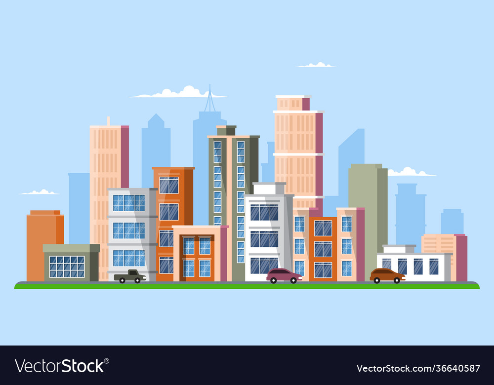 Street city building construction cityscape Vector Image