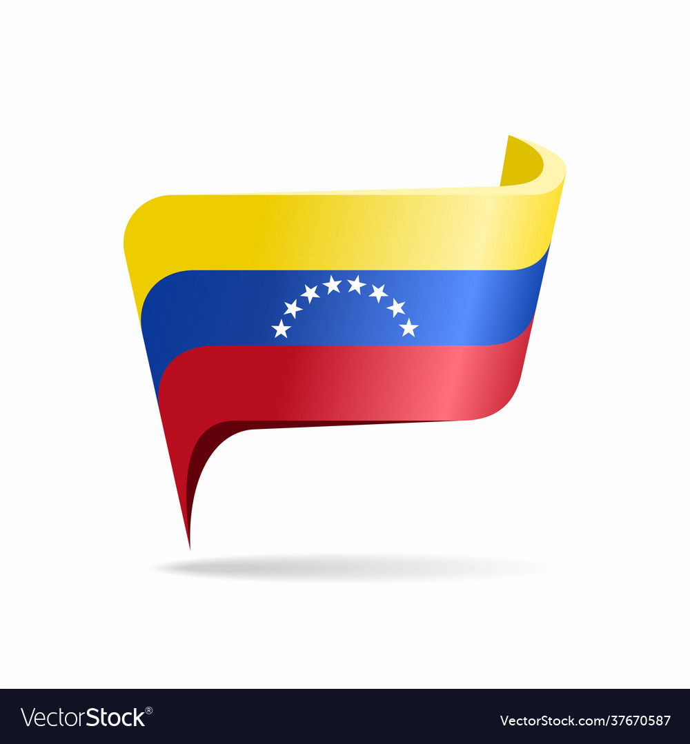 Venezuelan flag map pointer layout Royalty Free Vector Image