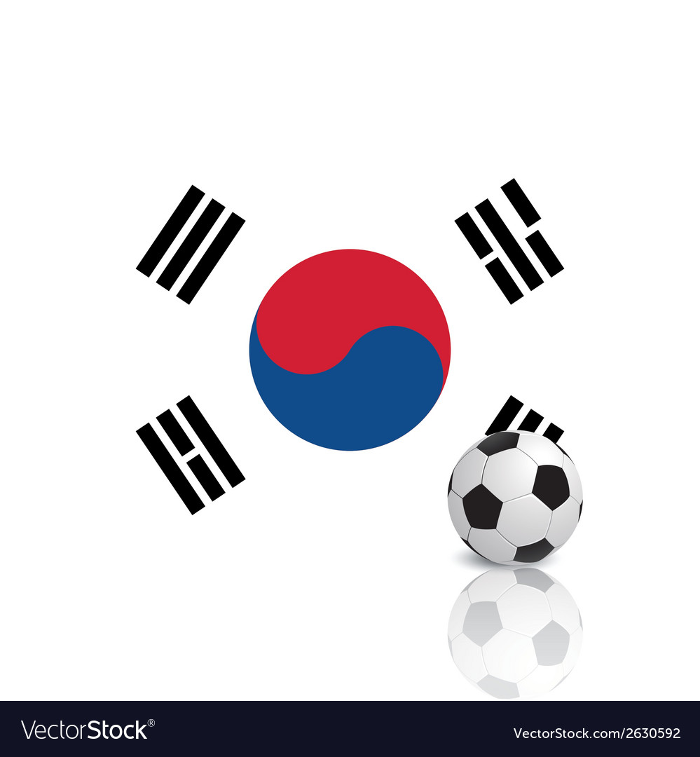 Abstract south korea flag with a soccer ball Vector Image