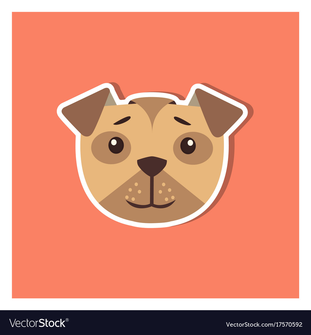 Canine Head Of Boxer Dog Cartoon Icon Close Up Vector Image