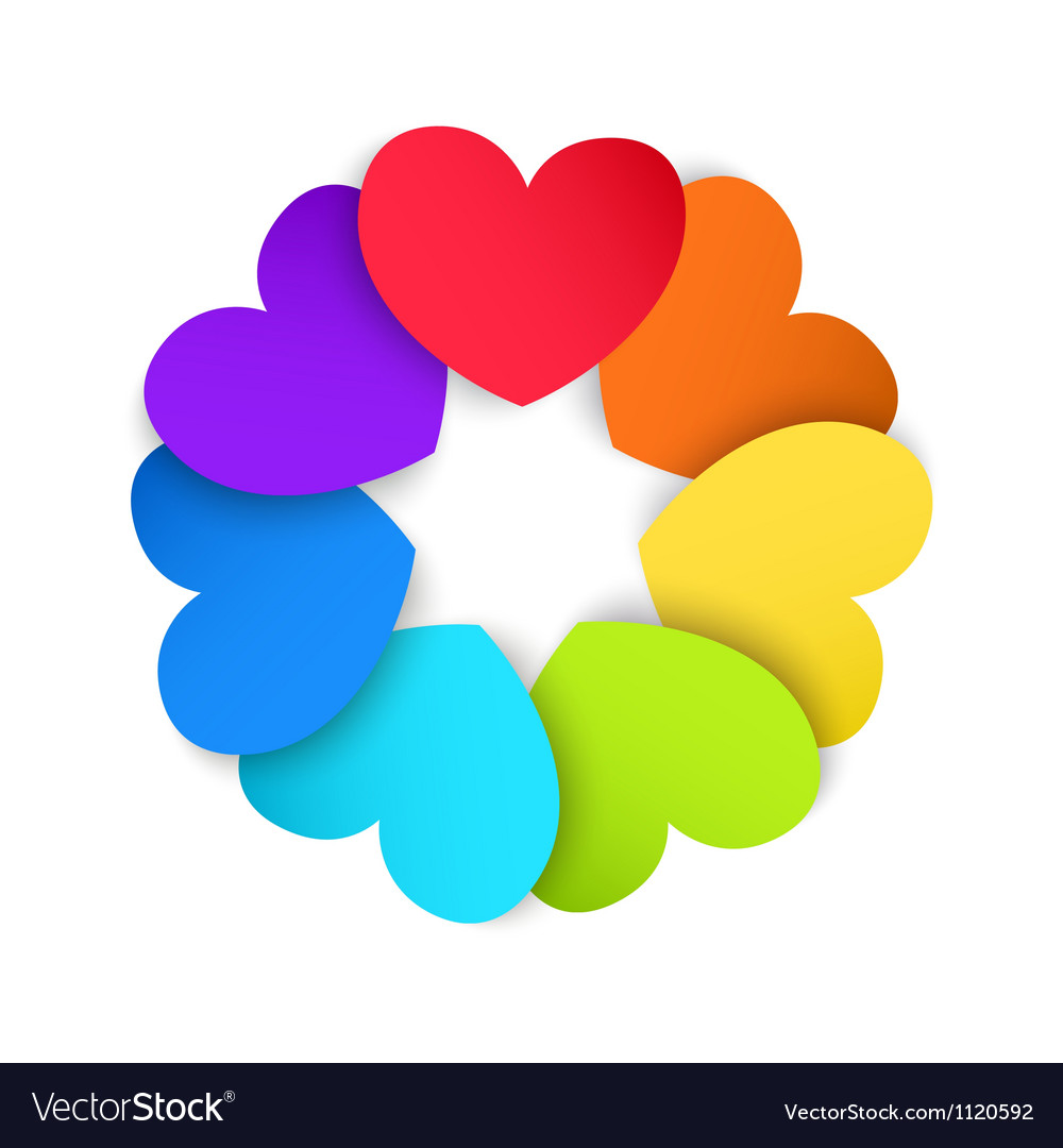 Heart Made of Color Paper Hearts. Stock Illustration