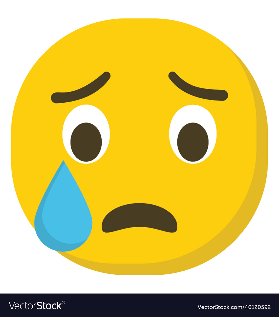 Crying emoji Royalty Free Vector Image - VectorStock