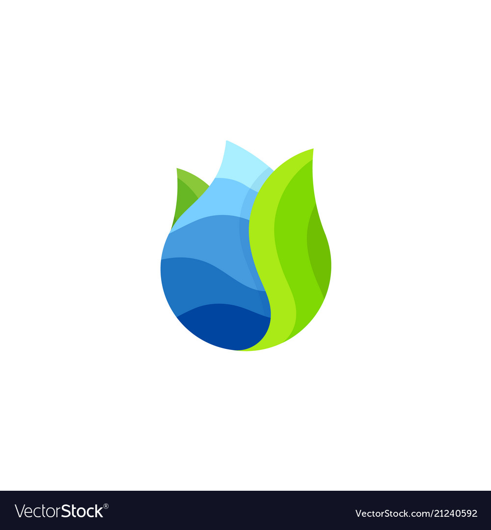 Drop logo water abstract icon sea wave vector image Drop logo water abstract icon sea wave