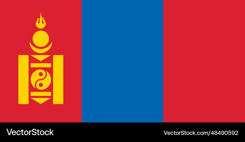 National mongolia flag official colors Royalty Free Vector