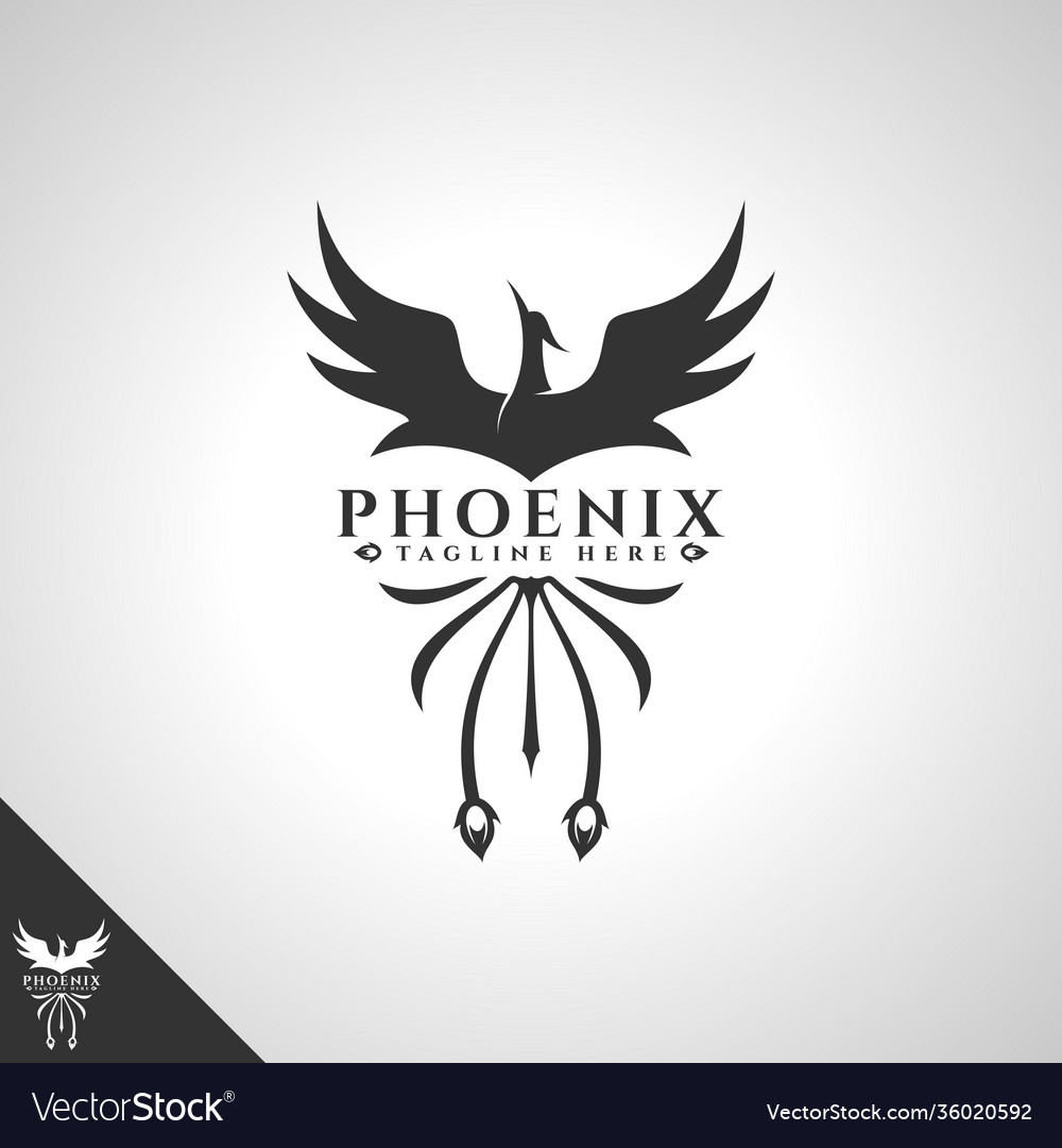 Phoenix logo with brave bird concept vector image Phoenix logo with brave bird concept