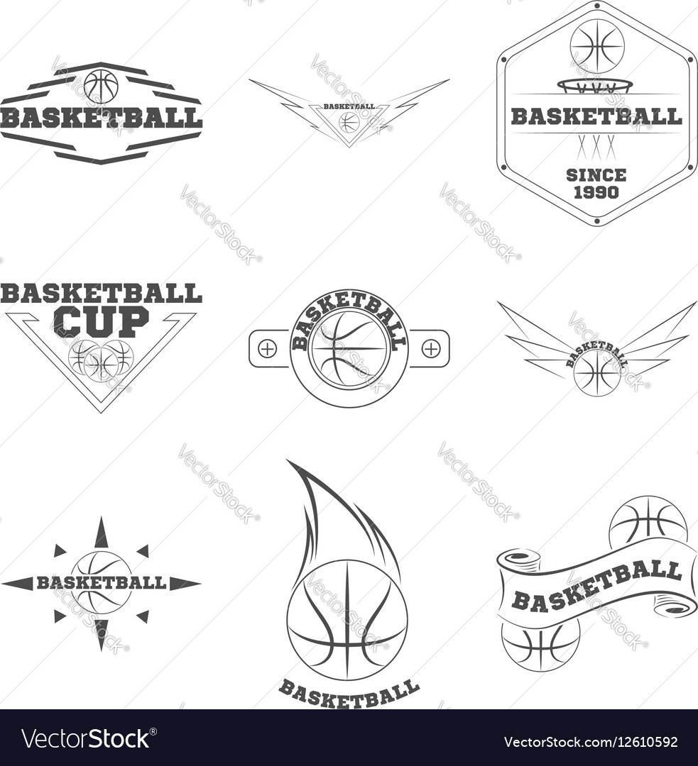 Set Basketball Logo For The Team And Cup Vector Image