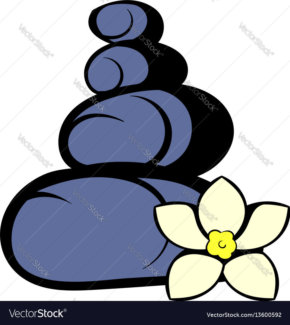 Zen Basalt Stones Icon Icon Cartoon Royalty Free Vector
