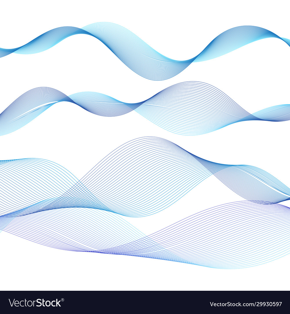 Beautiful waves bright design elements Royalty Free Vector