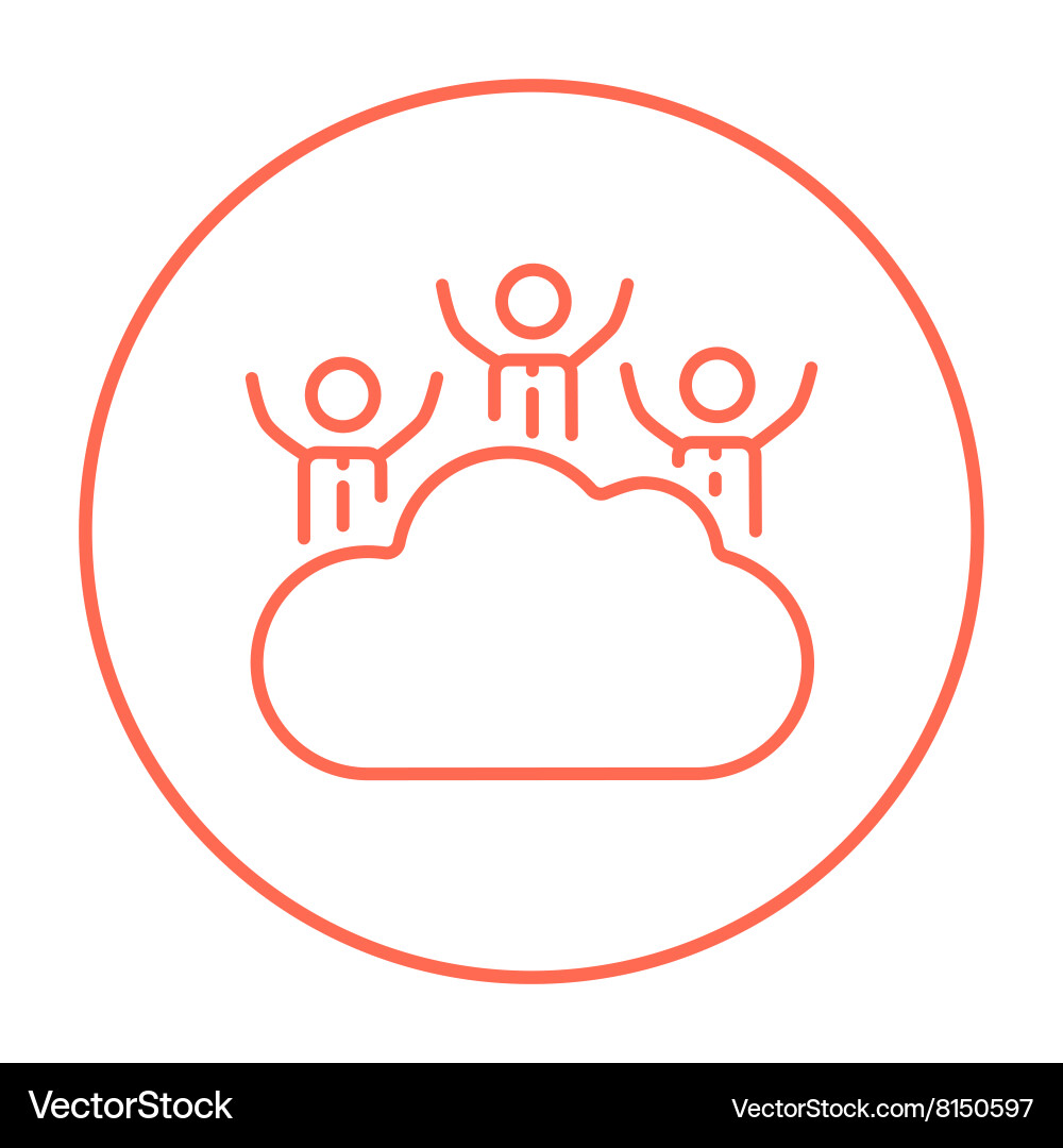 Cloud computing line icon Royalty Free Vector Image