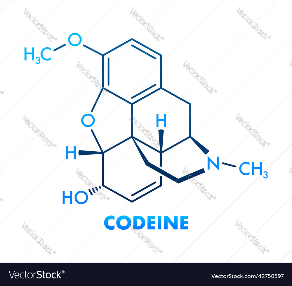 Codeine chemical formula Royalty Free Vector Image
