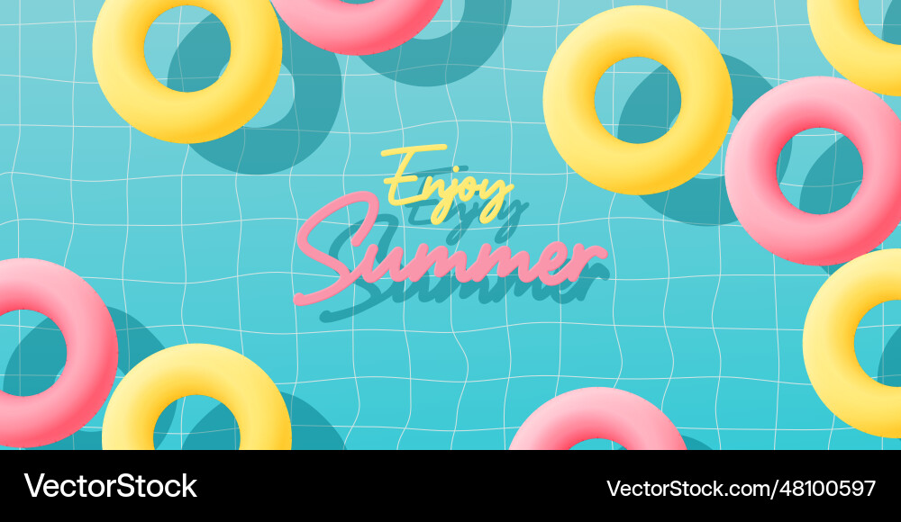 Colorful inflatable floating in the pool Vector Image