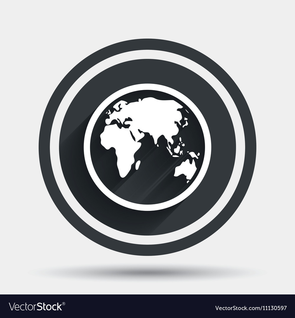 Globe sign icon world map geography symbol Vector Image