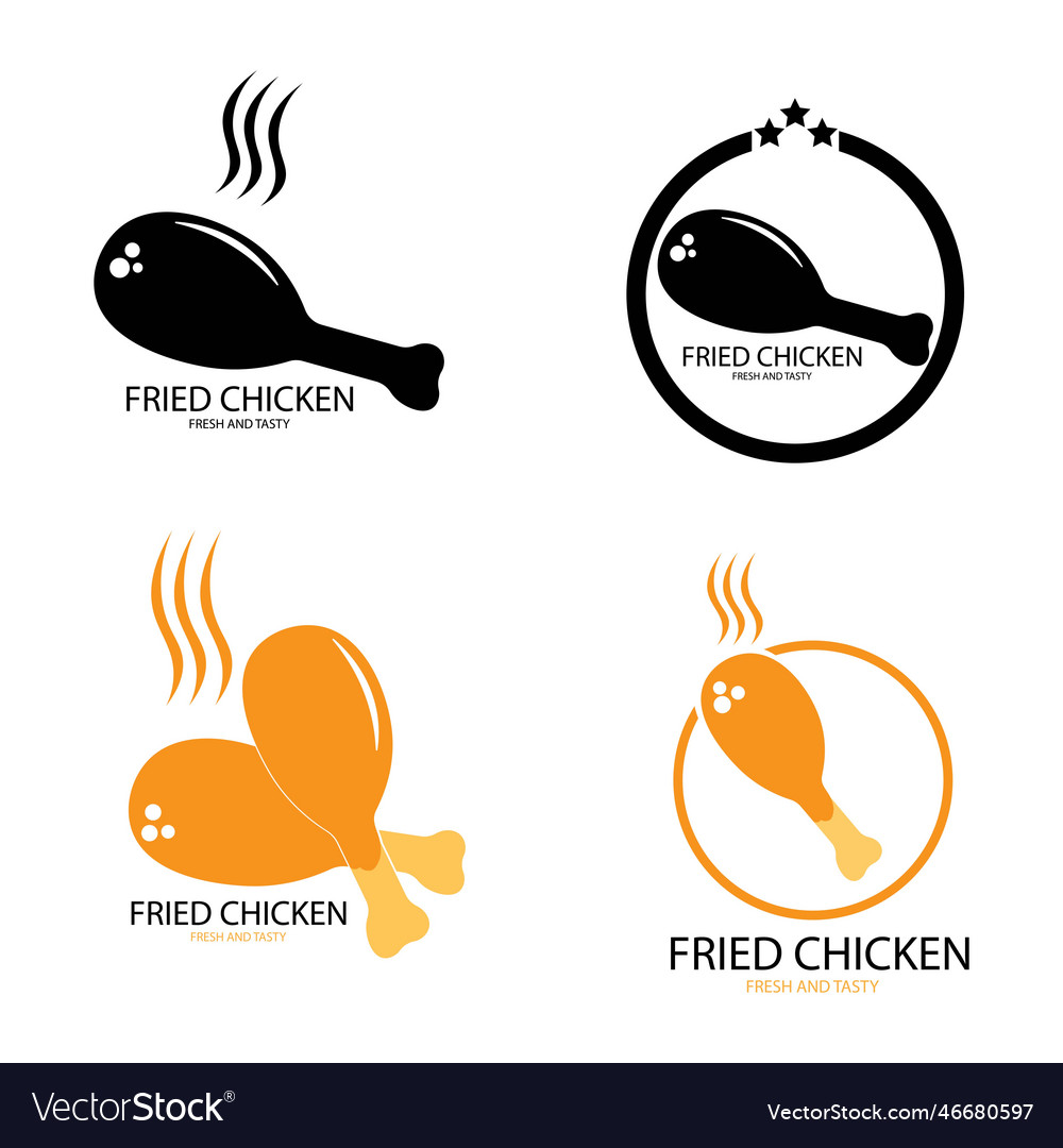 Set of fried chicken logo Royalty Free Vector Image