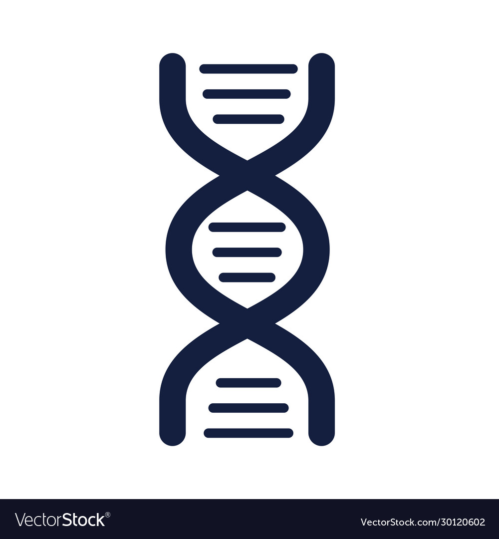 Dna molecule structure silhouette style Royalty Free Vector