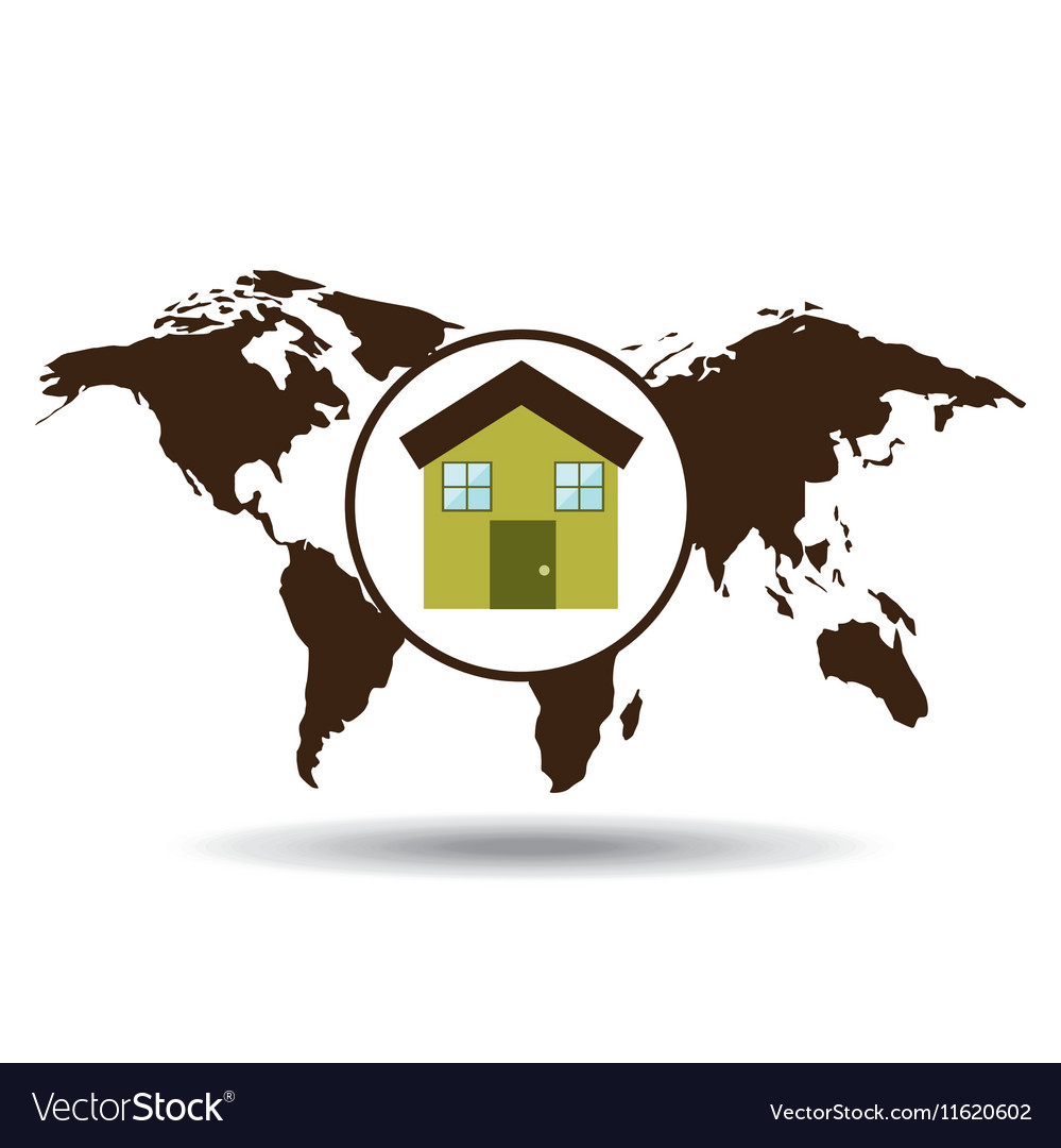 Map earth environment ecological green house Vector Image