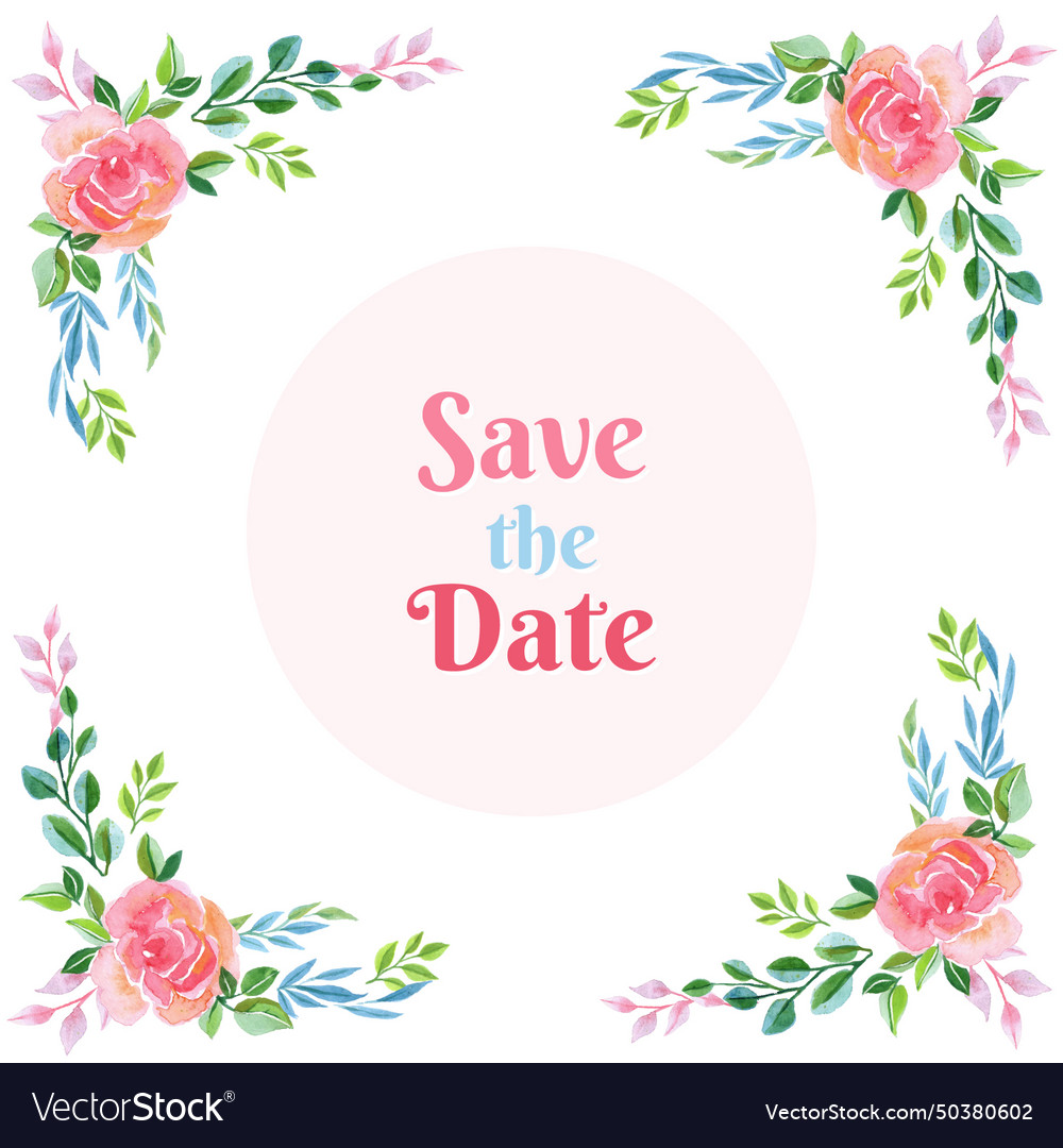 Save the date rose background Royalty Free Vector Image