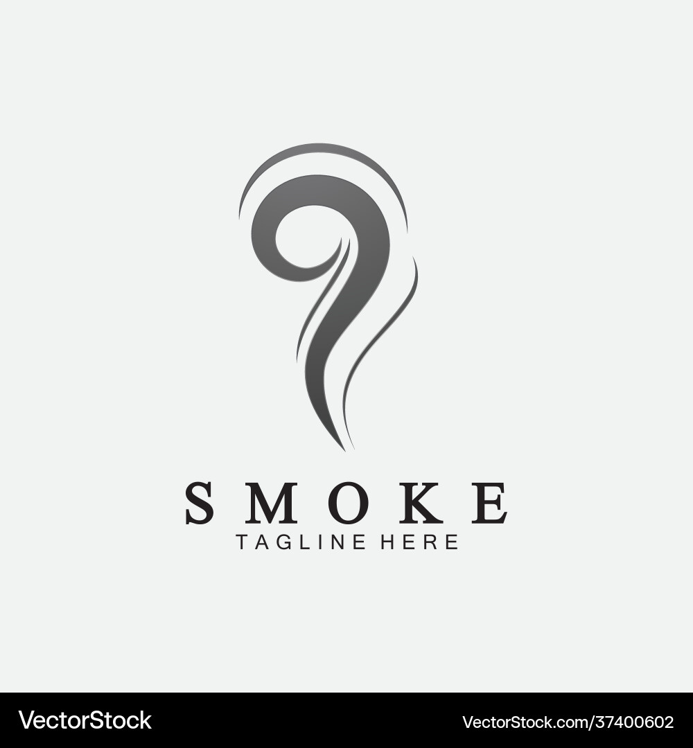 Smoke steam icon logo isolated on white Royalty Free Vector