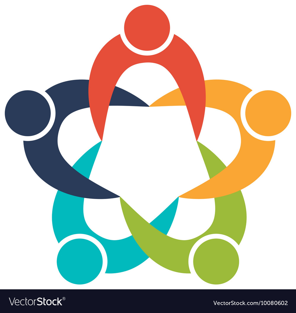 Teamwork icon  abstract people  and support design Vector Image