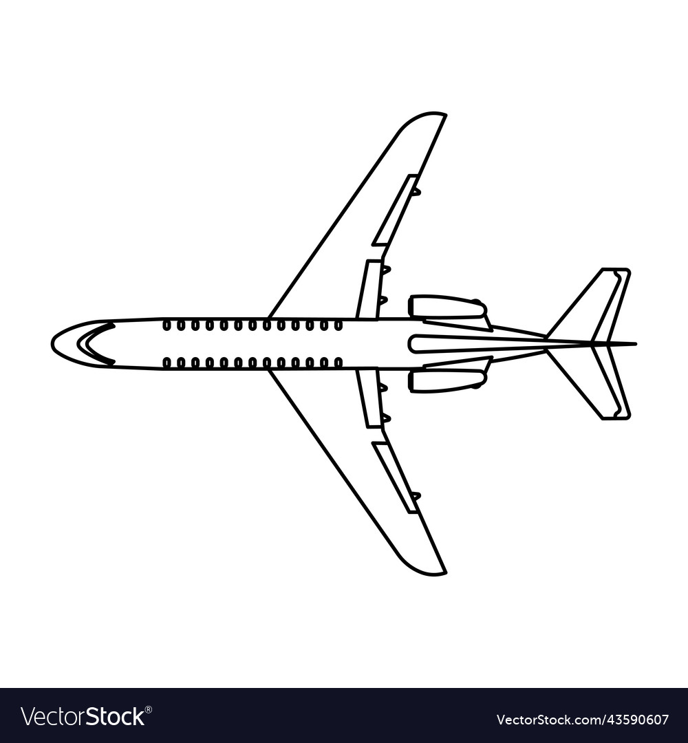 Airplane travel icon transportation outline Vector Image