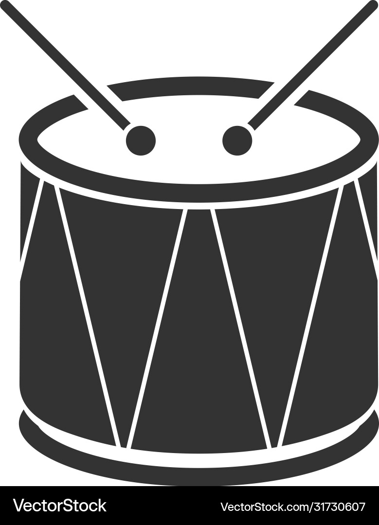 Drum icon flat Royalty Free Vector Image - VectorStock