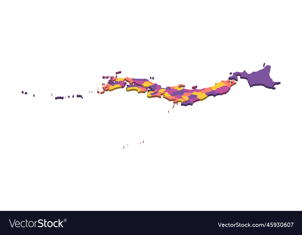 Japan political map of administrative divisions Vector Image