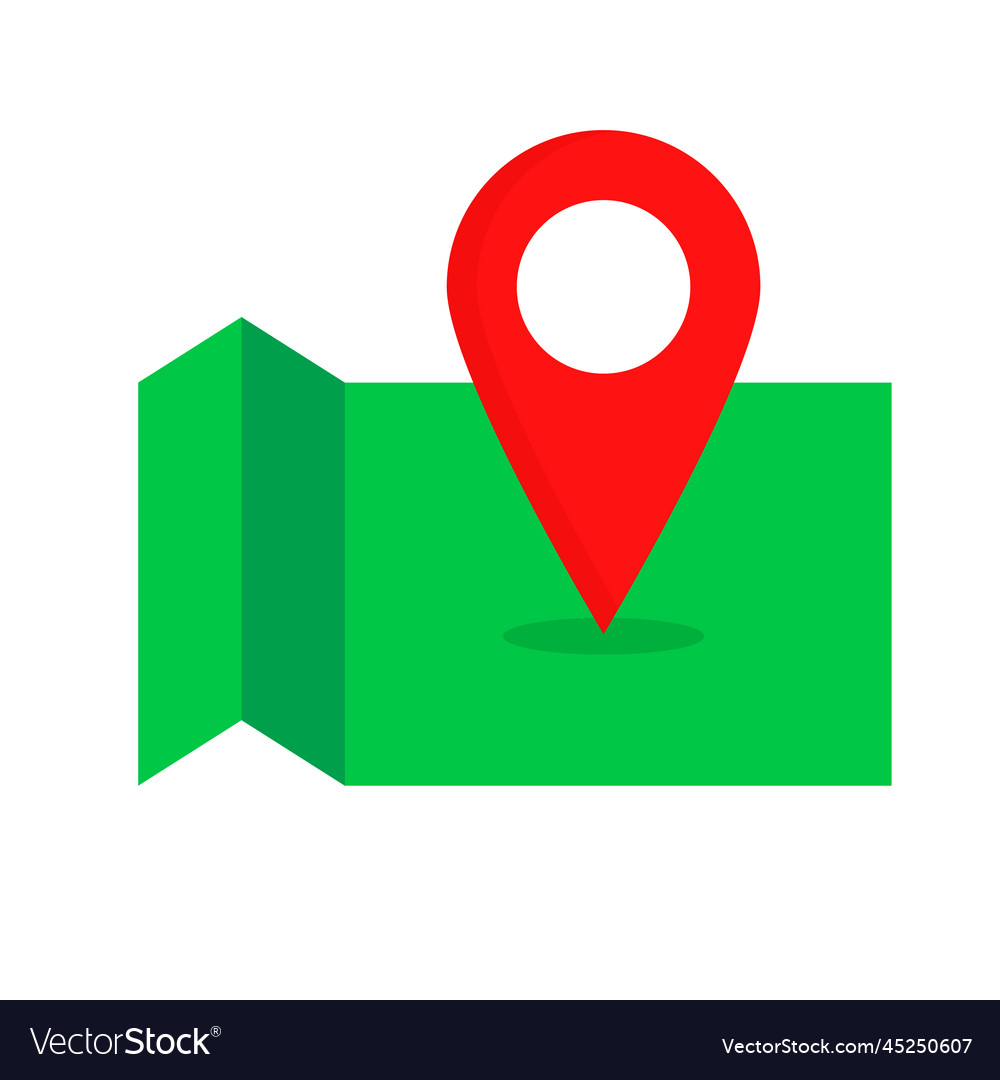Map pin pinned on the Royalty Free Vector Image