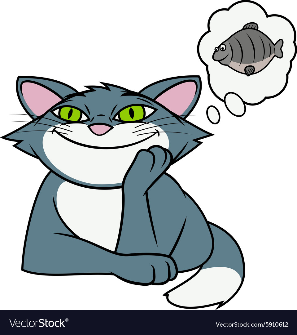 Cat dream Royalty Free Vector Image VectorStock