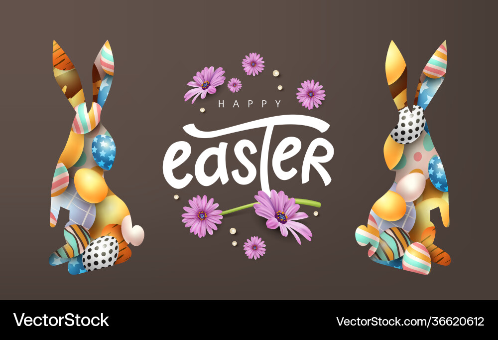 Happy easter banner background Royalty Free Vector Image