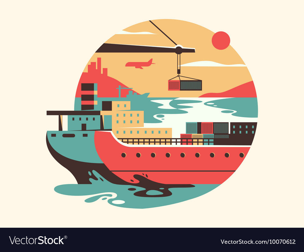 Maritime transport logistics Royalty Free Vector Image