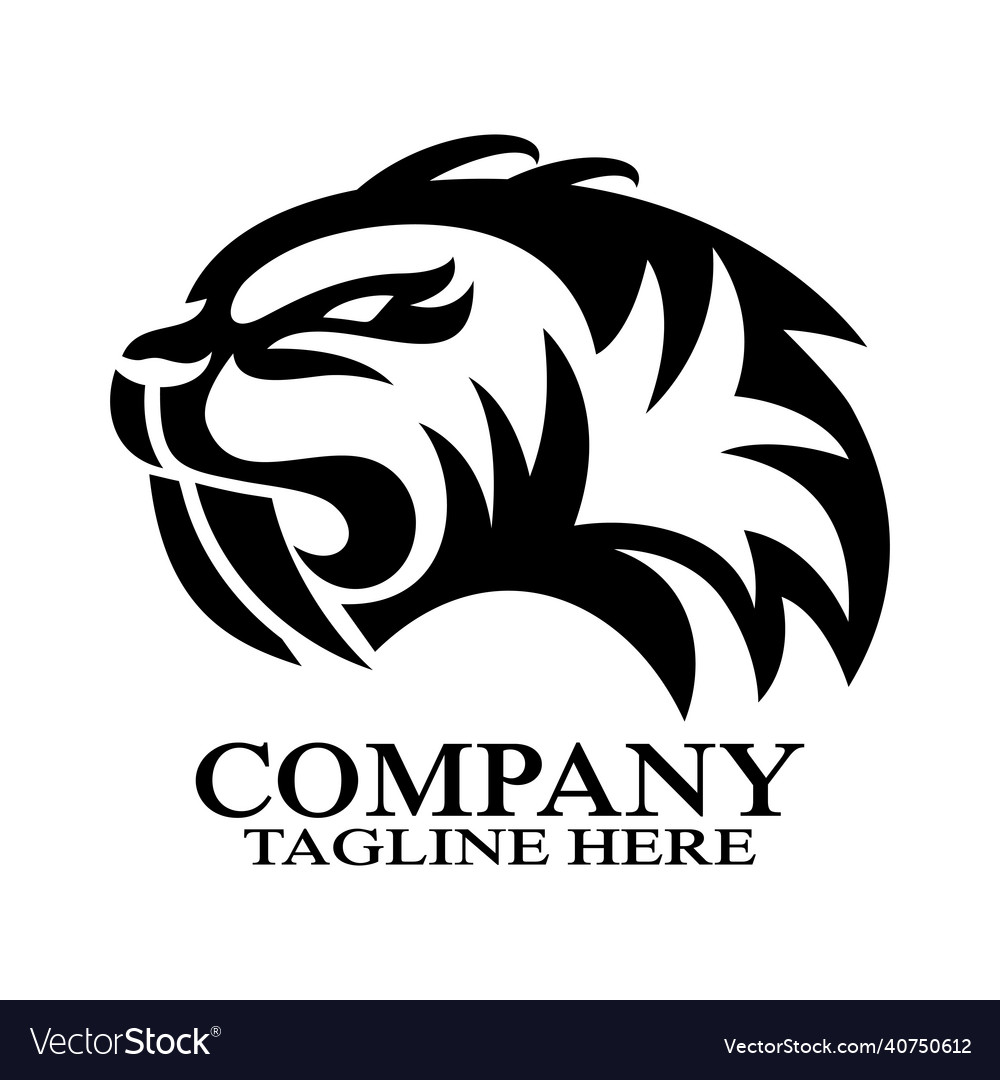 Modern sabertoothed tiger logo Royalty Free Vector Image