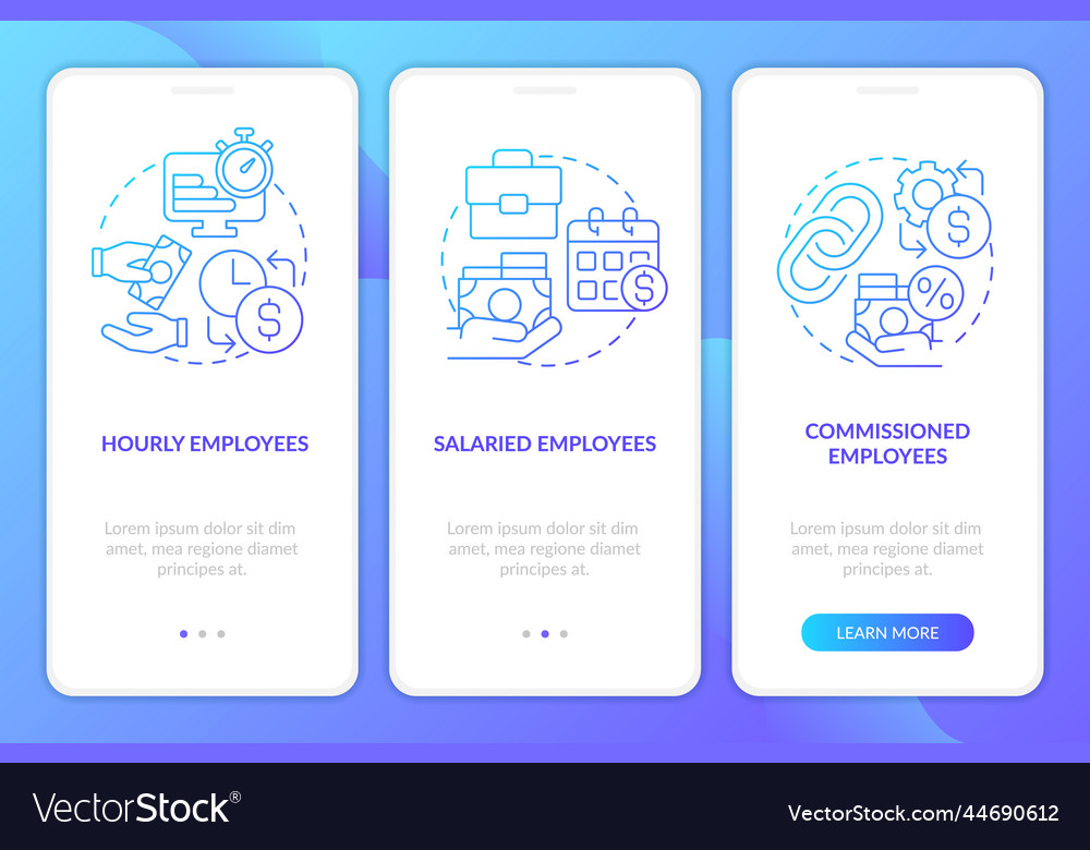 Payroll processing methods blue gradient Vector Image