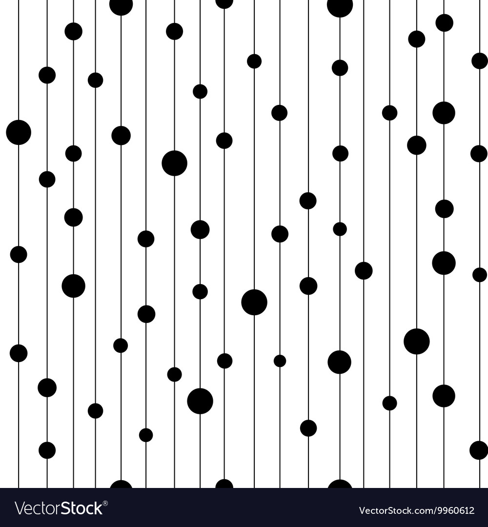 Polka dot black on line seamless pattern Vector Image