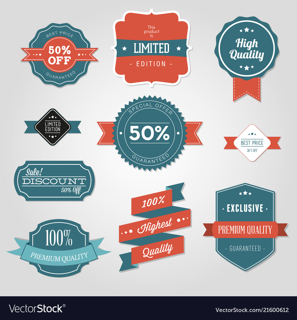 Ribbon vintage retro tag label sale sales design Vector Image